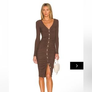 NWT - Superdown Chocolate Button Front Dress (Grace)